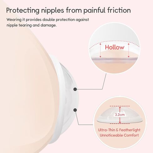 Milk Collector Shells 2PCS, Elastic Leak-Proof Pads, Reusable Breast Milk Catchers for Breastfeeding, Collecting, and Storing Breast Milk in Saudi Arabia