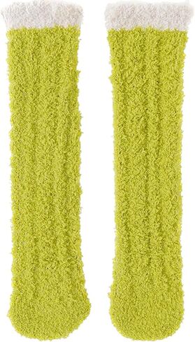 Kid Fuzzy Knee High Socks Toddler Boys Grils Cozy Slipper Socks Soft Baby Winter Long socks in Kuwait