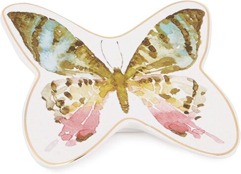 Avanti Linens - Wastebasket, Decorative Trash Can, Butterfly Inspired Home Decor (Butterfly Garden Collection),White in Saudi Arabia