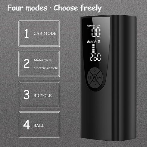 Wireless Portable Tire Air Compressor For Car - Upgrade Multiple Modes 22000mAh Tire Inflator 150 PSI High-Speed Inflation Pump Digital Air Compressor Tire Inflator Emergency Light-Black in Saudi Arabia