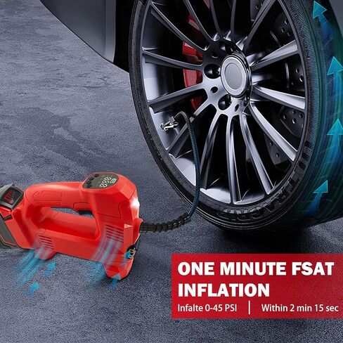 Tire Inflator for DEWALT 20V 60V MAX Battery, Portable Air Compressor Auto Tire Pump with Digital Pressure Gauge 150PSI for Car, Truck, Bikes, Ball (Tool Only, NO Battery) in Kuwait