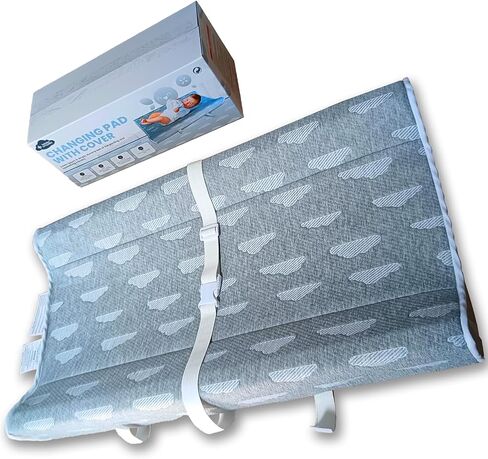 Deluxe Diaper Changing Pad - Removable & Washable Cover | Safety Strap Included | Non-Slip, Waterproof Bottom | Ergonomic Contoured Design for Ultimate Comfort in Saudi Arabia