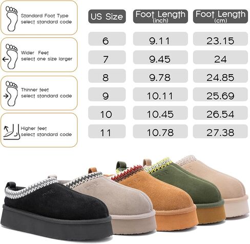 FITORY Womens Platform Slippers, Suede Ankle Boots with Fleece-lined for Indoor Outdoors Size 6-11 in Kuwait