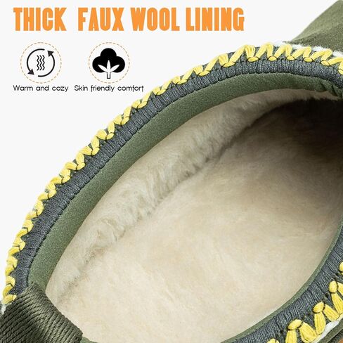 FITORY Womens Platform Slippers, Suede Ankle Boots with Fleece-lined for Indoor Outdoors Size 6-11 in Kuwait