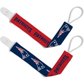 BabyFanatic Pacifier Clip 2-Pack - NFL New England Patriots - Officially Licensed Baby Apparel
