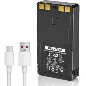 LIT-22 Battery for Flex-M Flex G-36 Flex-S Flex-Plus Flex Series Spypoint Cellular Trail Hunting Camera LIT22- Upgrade 7000mAh Replacement Rechargeable Lithium Battery Pack,1 Type-C Cable