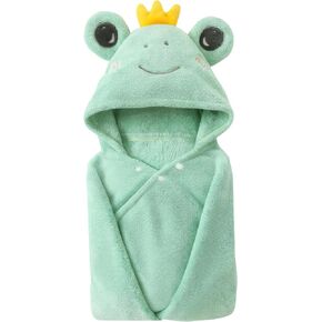 Toddler Hooded Bath Towel 27.5" X 55" Baby Towels with Hood Frog Soft Absorbent Toddler Towel Poncho Baby Hooded Blanket for Boys Girls