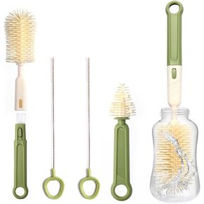 Baby Bottle Brush Set Compatible with Dr Browns, Silicone Cleaning Brush for Dr Brown Bottles, Bottle Cleaner kit for Dr Browns Glass Bottles