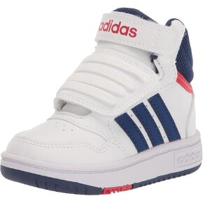 حذاء كرة السلة Adidas Kids Hoops 3.0 Mid، أزرق داكن/أزرق Rush/Turbo، مقاس 7.5 US للأطفال الصغار من الجنسين