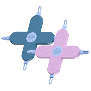 Royal Angels 4-in-1 Nose, Nail & Ear Wax Picker, Safely Clean Baby Ear Wax, Baby Booger & Nail Tips (2 Pcs in Box) (Blue Purple)