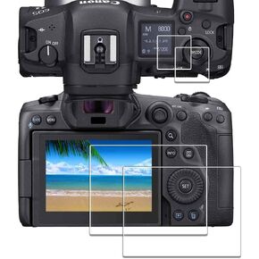 Screen Protector for Canon EOS R5 Mark II + Top Screen Protector [2+2 Pack] EOSR5 Markii/ R5 II R5II Tempered Glass Easy Installation