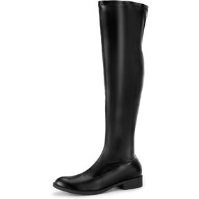 Perphy Round Toe Low Block Heel Over the Knee High Boots for Women