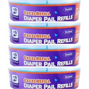 Diaper Pail Refills Compatible with Diaper Genie and Munchkin Pails, Scented, 1280 Count (4-Pack,320 Count)