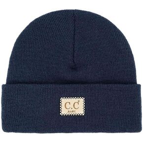C.C Babies' Winter Knit Plain Cuff Skull Cap Beanie Hat
