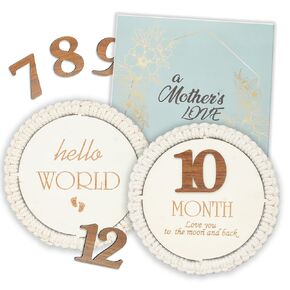 Baby Monthly Milestone, Baby Announcement Sign for Hospital, Hello World Newborn Sign for Photo Prop, Newborn Photography Props for Baby Announcement, Wooden Monthly Milestone Marker Discs for Baby