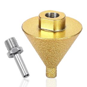 Diamond Beveling Chamfer Bit (Φ38mm), Diamond Cone Tile Bit, Countersink Drill Bit for Hole Enlarging Trimming in Tile Granite Marble Porcelain Ceramic Wood Stone W/ M10 Thread for 100mm Angle Grinder