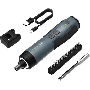 Electric Screwdriver Kit,iFu Power Screwdriver Cordless Rechargeable with LED Light & 12 Magnetic Bits, Electric Screwdriver Set for Daily Furniture Repair, Mounting