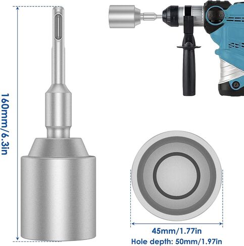 SDS Plus T-Post سائق قضيب أرضي، سائق مثقاب فولاذي مزورة، محول قضيب حفر مطرقة شديد التحمل، أداة سائق قضيب أرضي لتوفير الوقت لقضبان حفر المطرقة الدوارة (2.56 بوصة) in Saudi Arabia