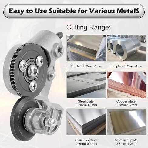 FACULX Electric Drill Sheet Metal Cutter Drill Attachment, Tin Snips for Cutting Metal Sheet，Metal Cutting Tool Adapter for Cutting Various Metals Materials in Saudi Arabia