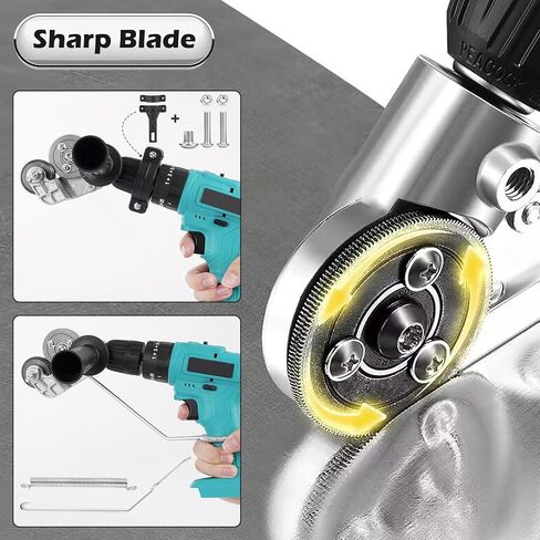 FACULX Electric Drill Sheet Metal Cutter Drill Attachment, Tin Snips for Cutting Metal Sheet，Metal Cutting Tool Adapter for Cutting Various Metals Materials in Saudi Arabia