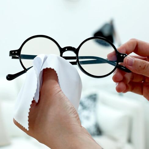 30pcs Microfiber Cleaning Cloth for Glasses, 6x7 Inches Eyeglass Cleaning Cloth, Lens Wipes for Electronics, Jewelry Cleaning Cloth for Cell Phone LCD TV Screens Cameras Eyeglasses (White) in Saudi Arabia