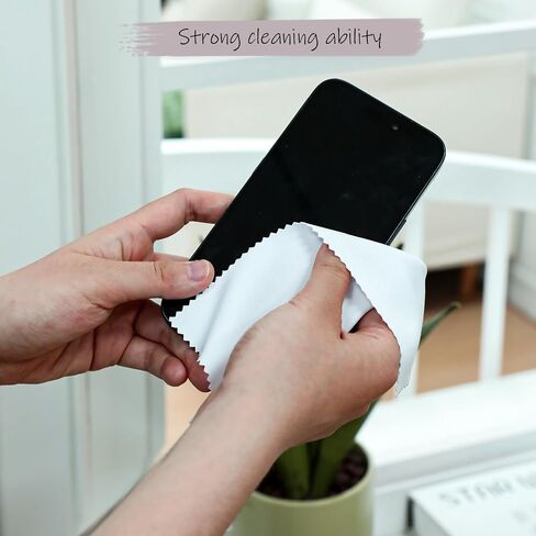 30pcs Microfiber Cleaning Cloth for Glasses, 6x7 Inches Eyeglass Cleaning Cloth, Lens Wipes for Electronics, Jewelry Cleaning Cloth for Cell Phone LCD TV Screens Cameras Eyeglasses (White) in Saudi Arabia