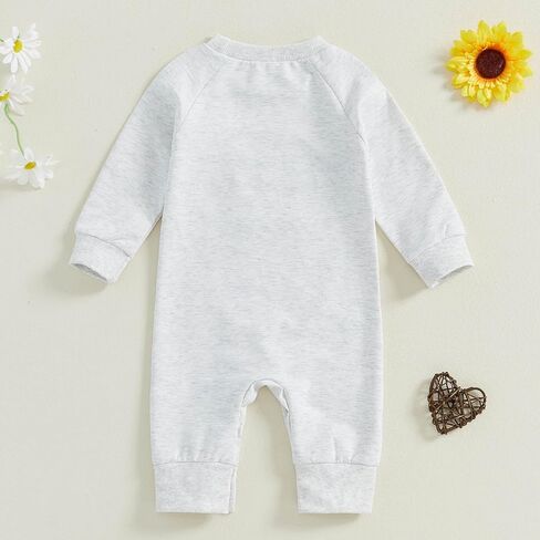 Newborn Baby Boy Fall Outfit Mamas Boy Embroidery Jumpsuit Long Sleeve Crewneck Romper Infant Boy Winter Clothes in Kuwait