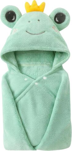 Toddler Hooded Bath Towel 27.5" X 55" Baby Towels with Hood Frog Soft Absorbent Toddler Towel Poncho Baby Hooded Blanket for Boys Girls in Kuwait