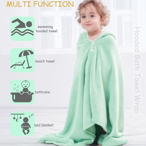 Toddler Hooded Bath Towel 27.5" X 55" Baby Towels with Hood Frog Soft Absorbent Toddler Towel Poncho Baby Hooded Blanket for Boys Girls in Kuwait