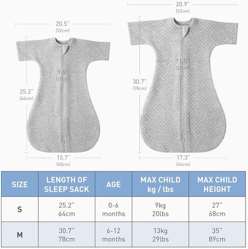 Cozy Baby Sleep Sack with Sleeves for Easy Transitioning Soft Cotton Warm 6-12 Months 1.5 Tog, Soft and Comfortable Wearable Blanket, 2-Way Zipper, Unisex Newborn Babies, Girls and Boys Sleeping Bag in Saudi Arabia