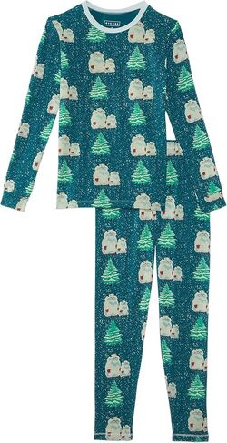 KicKee Pants Baby Girls' Printed Long Sleeve Pajama Set (Toddler/Little Big Kids) in Saudi Arabia