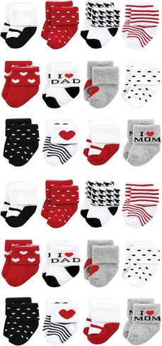 Hudson Baby Unisex Cotton Rich Baby Terry Socks 24-Pack in Saudi Arabia