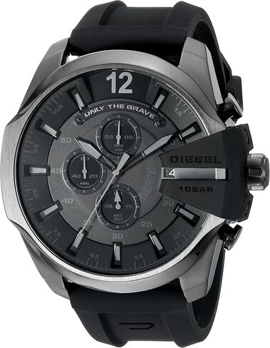 Diesel Men's DZ4477 Mega Chief Analog Display Quartz Silver Watch in Saudi Arabia