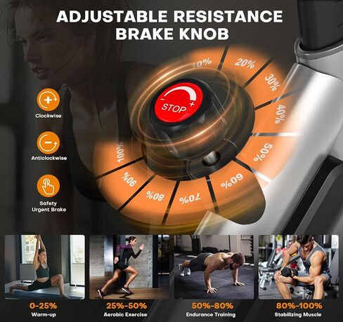 Stationary Exercise Bikes for Home, Magnetic Resistance Silent Belt Drive Indoor Cycling Bike with Digital Monitor & Phone Mount, 350lbs Weight Capacity Comfortable Seat Cushion, Red in Saudi Arabia