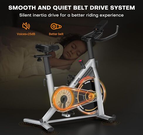 Stationary Exercise Bikes for Home, Magnetic Resistance Silent Belt Drive Indoor Cycling Bike with Digital Monitor & Phone Mount, 350lbs Weight Capacity Comfortable Seat Cushion, Red in Saudi Arabia