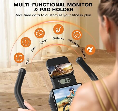 Stationary Exercise Bikes for Home, Magnetic Resistance Silent Belt Drive Indoor Cycling Bike with Digital Monitor & Phone Mount, 350lbs Weight Capacity Comfortable Seat Cushion, Red in Saudi Arabia