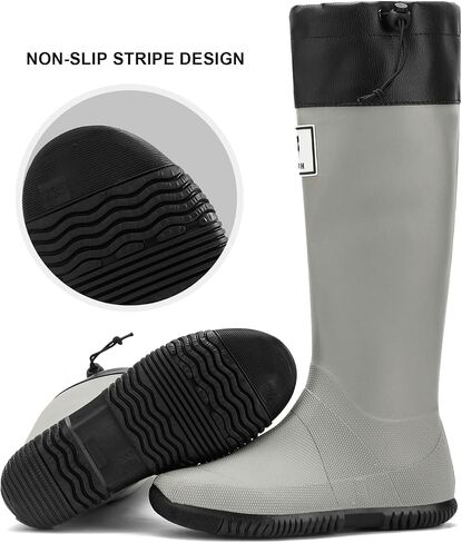 YUHITYGZGS Rain Boots Women, Waterproof Rubber Boots Men, Anti-Slip Lightweight Garden Shoes, High Knee Water Boots with Adjustable Buckle, Durable Fishing Boots Outdoor in Saudi Arabia