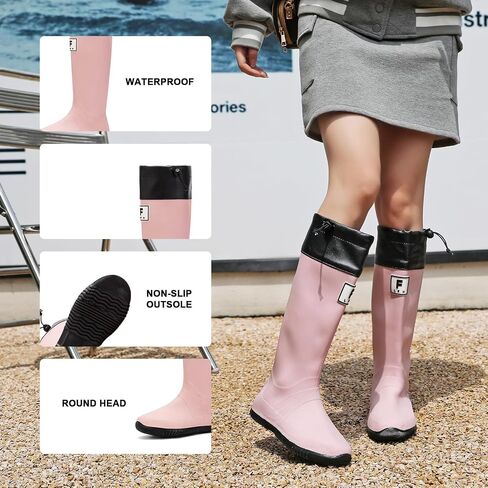 Rain Boots for Men and Women, Waterproof Rubber Boots Anti-Slip Garden Boots Durable Slip Resistant Muck Boots, Comfort Fishing Boots Knee High Work Boots for Outdoor in Saudi Arabia