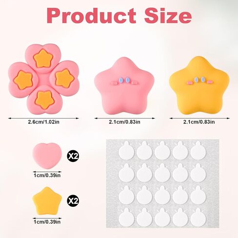 Button Caps Set for Switch, 7pcs Silicone Joystick Caps Cute Thumb Grip Caps Joystick Button Covers Flower Heart Lite Joystick Caps Skin Accessories Compatible with Nintendo Switch/OLED Joy-Con in Saudi Arabia
