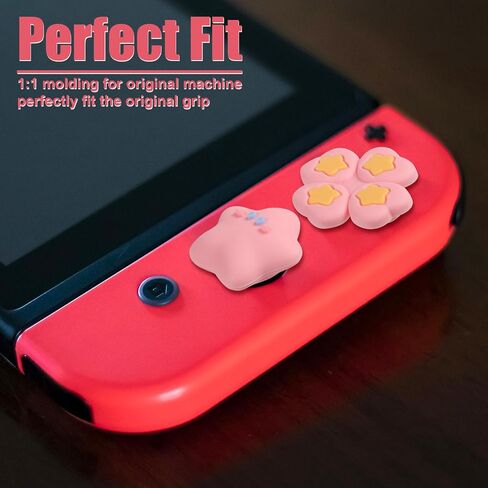 Button Caps Set for Switch, 7pcs Silicone Joystick Caps Cute Thumb Grip Caps Joystick Button Covers Flower Heart Lite Joystick Caps Skin Accessories Compatible with Nintendo Switch/OLED Joy-Con in Saudi Arabia