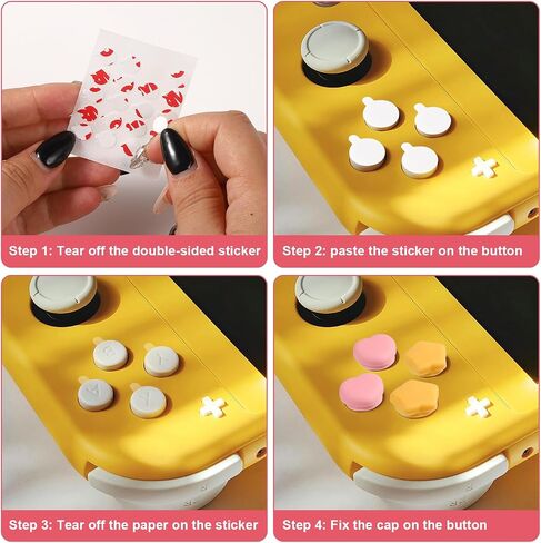 Button Caps Set for Switch, 7pcs Silicone Joystick Caps Cute Thumb Grip Caps Joystick Button Covers Flower Heart Lite Joystick Caps Skin Accessories Compatible with Nintendo Switch/OLED Joy-Con in Saudi Arabia