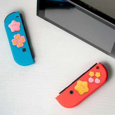 Button Caps Set for Switch, 7pcs Silicone Joystick Caps Cute Thumb Grip Caps Joystick Button Covers Flower Heart Lite Joystick Caps Skin Accessories Compatible with Nintendo Switch/OLED Joy-Con in Saudi Arabia
