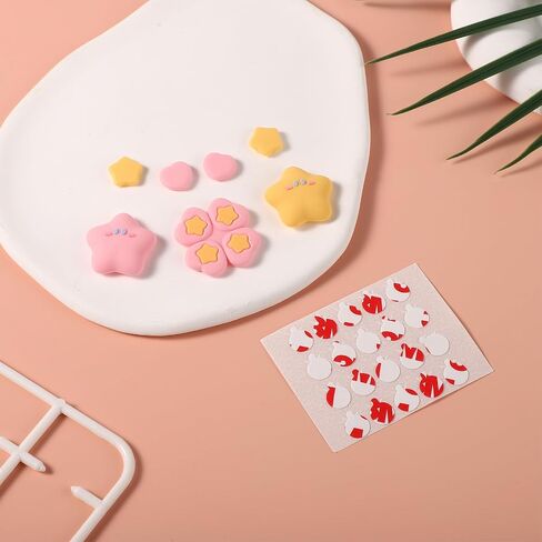 Button Caps Set for Switch, 7pcs Silicone Joystick Caps Cute Thumb Grip Caps Joystick Button Covers Flower Heart Lite Joystick Caps Skin Accessories Compatible with Nintendo Switch/OLED Joy-Con in Saudi Arabia