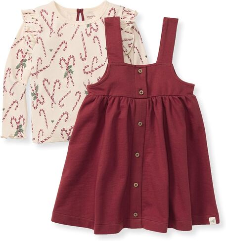 Burt's Bees Baby Baby Girls' Dress, Infant & Toddler, Short & Long-Sleeve, 100% Organic Cotton, Dancing Candy Canes in Saudi Arabia