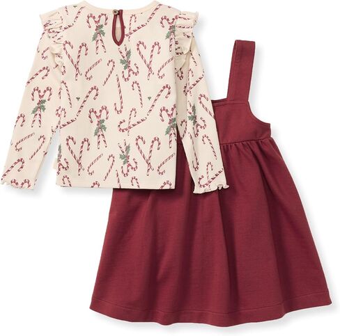 Burt's Bees Baby Baby Girls' Dress, Infant & Toddler, Short & Long-Sleeve, 100% Organic Cotton, Dancing Candy Canes in Saudi Arabia