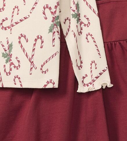 Burt's Bees Baby Baby Girls' Dress, Infant & Toddler, Short & Long-Sleeve, 100% Organic Cotton, Dancing Candy Canes in Saudi Arabia