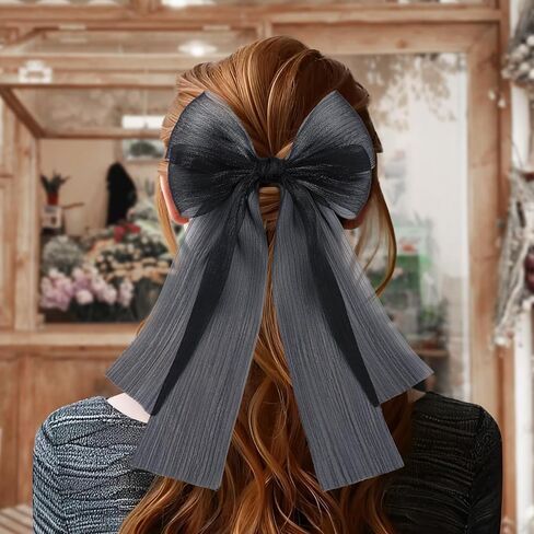 YanJie Hair Bows for Girls Hair Clips for Girls Tulle White Hair Bow Purple Blue Toddler Hair Accessories Barrettes Lace Bows Hairclips Toddlers Teens in Kuwait