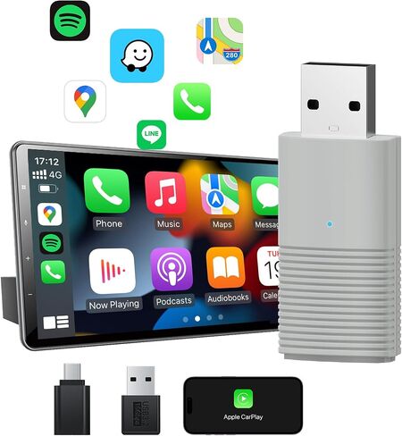 Wireless Carplay Adapter for Android Auto, Converts Wired to Wireless Android Auto Adapter for Cars from 2016+ & Android 11+, Plug & Play Android Auto Dongle, Online Update in Saudi Arabia