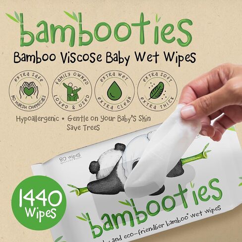 Bamboo Baby Wipes Unscented, Plant based Diaper Wipes for Sensitive Skin, Water based Wipes Baby Sensitive Skin 480 count bulk box of 80ct soft packs x 6 in Saudi Arabia