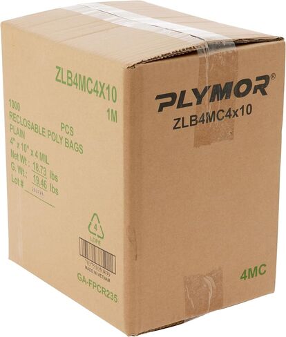 Plymor 4" x 10" (Pack of 200), 4 Mil Heavy Duty Zipper Reclosable Plastic Bags in Saudi Arabia